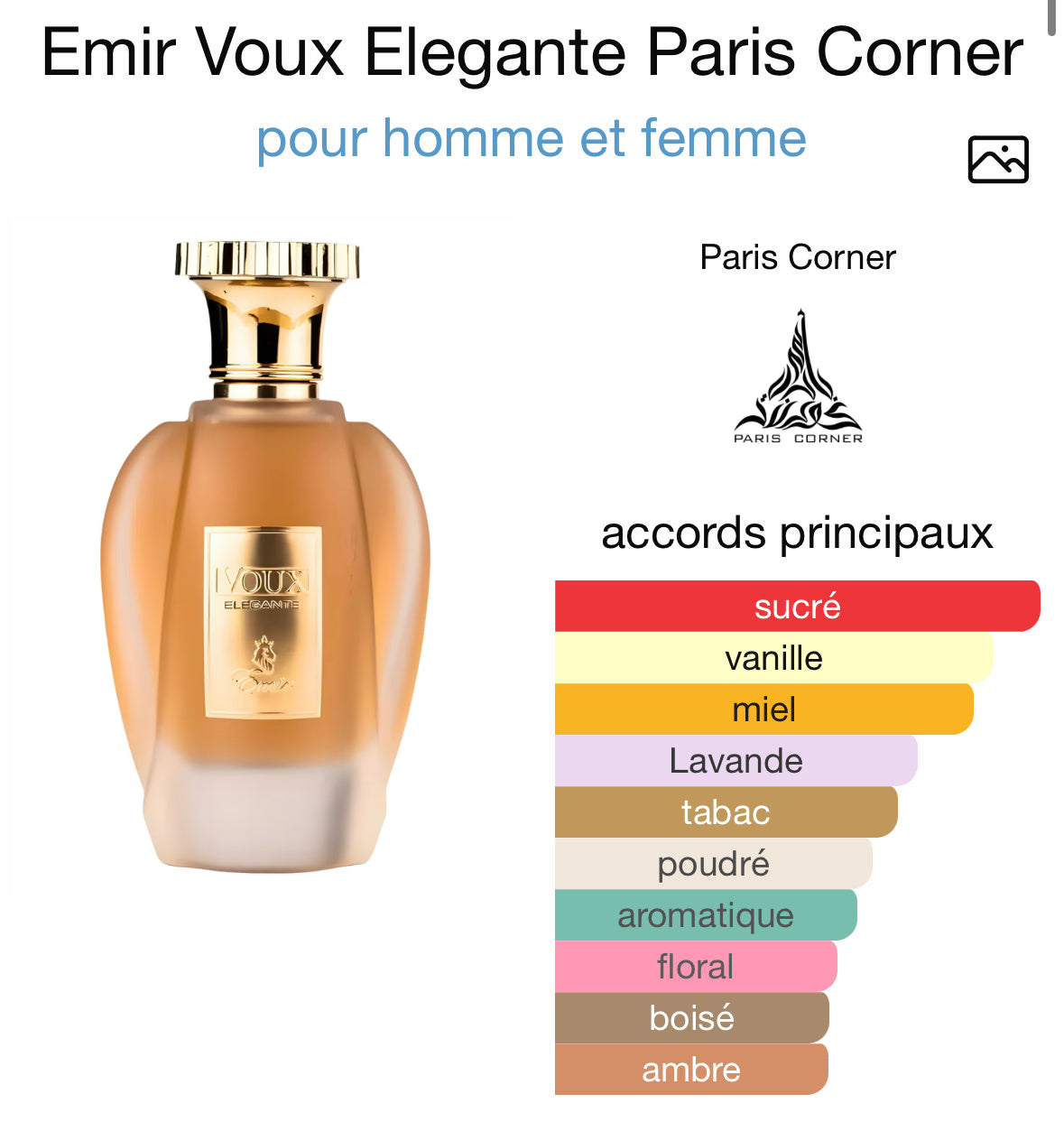 Voux Elegante - Emir Paris corner